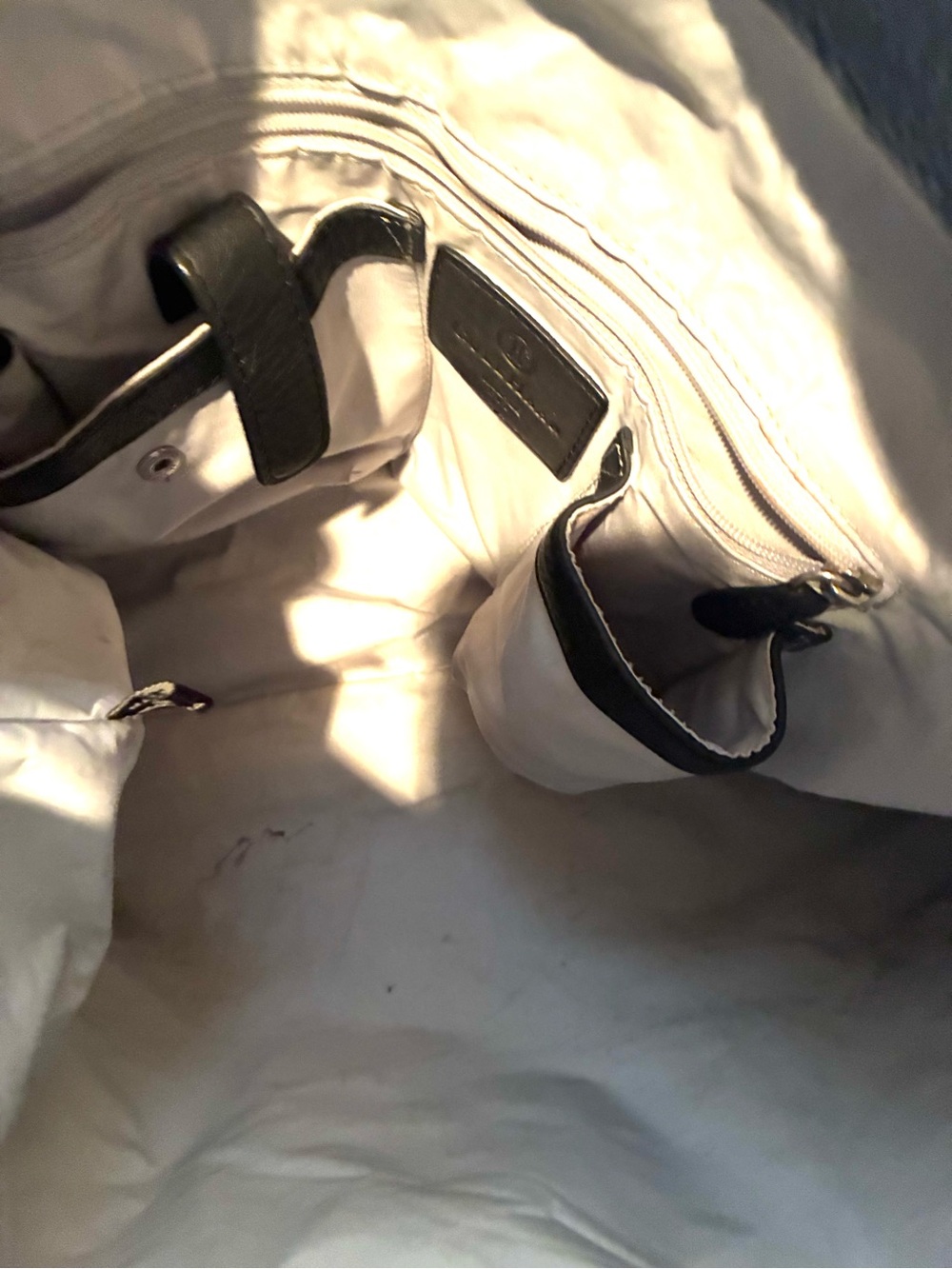 Cole Haan Black Pebbled Leather Hobo Handbag Short Shoulder Strap Silver HW - Picture 10 of 13